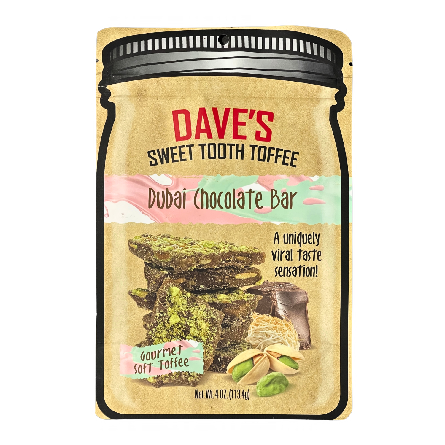 Dubai Chocolate Bar – Dave's Sweet Tooth Toffee