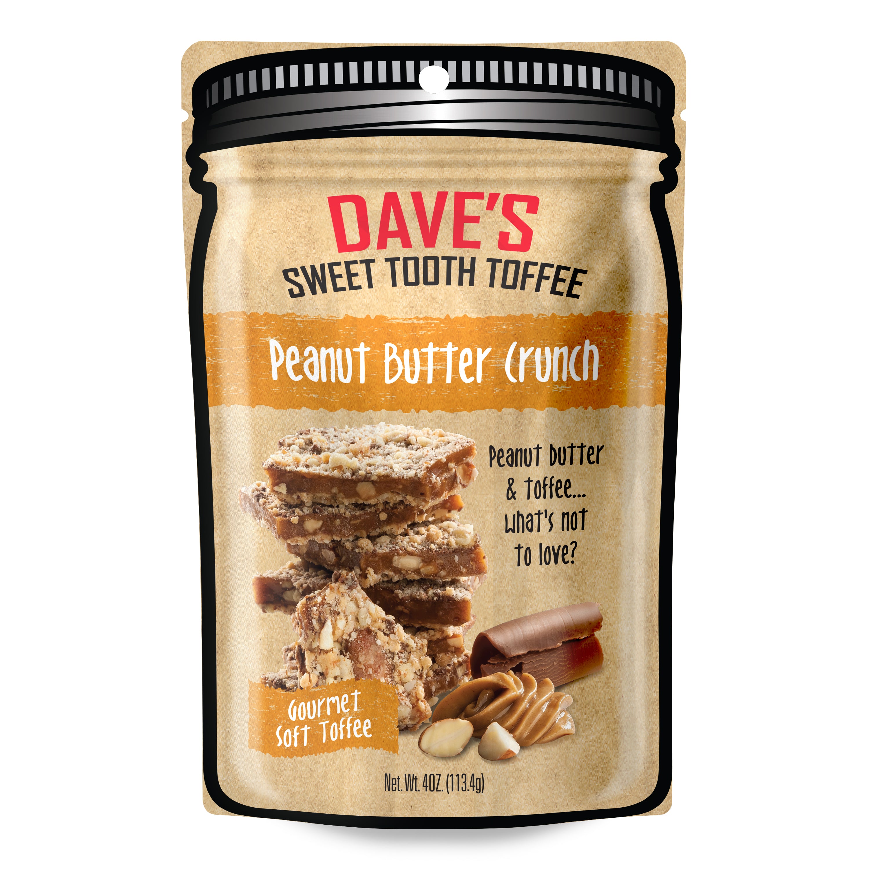 Dave's Sweet Tooth Peanut Butter Crunch toffee pouch